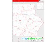 Allamakee County, IA <br /> Wall Map <br /> Zip Code <br /> Red Line Style 2024 Map
