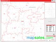 Appanoose County, IA <br /> Wall Map <br /> Zip Code <br /> Red Line Style 2024 Map