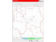 Boone County, IA <br /> Wall Map <br /> Zip Code <br /> Red Line Style 2024 Map
