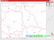 Bremer County, IA <br /> Wall Map <br /> Zip Code <br /> Red Line Style 2024 Map