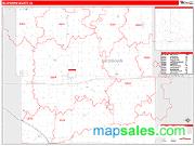 Buchanan County, IA <br /> Wall Map <br /> Zip Code <br /> Red Line Style 2024 Map