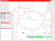Calhoun County, IA <br /> Wall Map <br /> Zip Code <br /> Red Line Style 2024 Map