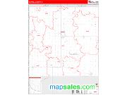 Carroll County, IA <br /> Wall Map <br /> Zip Code <br /> Red Line Style 2024 Map