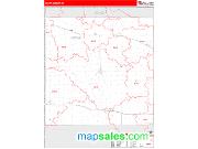 Cedar County, IA <br /> Wall Map <br /> Zip Code <br /> Red Line Style 2024 Map