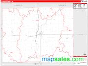 Clarke County, IA <br /> Wall Map <br /> Zip Code <br /> Red Line Style 2024 Map