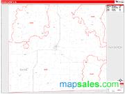 Davis County, IA <br /> Wall Map <br /> Zip Code <br /> Red Line Style 2024 Map