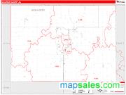 Dickinson County, IA <br /> Wall Map <br /> Zip Code <br /> Red Line Style 2024 Map
