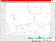 Emmet County, IA <br /> Wall Map <br /> Zip Code <br /> Red Line Style 2024 Map