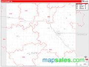 Floyd County, IA <br /> Wall Map <br /> Zip Code <br /> Red Line Style 2024 Map