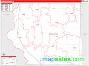 Fremont County, IA <br /> Wall Map <br /> Zip Code <br /> Red Line Style 2024 Map