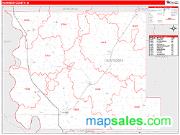 Harrison County, IA <br /> Wall Map <br /> Zip Code <br /> Red Line Style 2024 Map