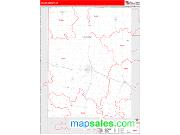 Henry County, IA <br /> Wall Map <br /> Zip Code <br /> Red Line Style 2024 Map
