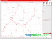 Howard County, IA <br /> Wall Map <br /> Zip Code <br /> Red Line Style 2024 Map