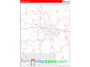 Johnson County, IA <br /> Wall Map <br /> Zip Code <br /> Red Line Style 2024 Map