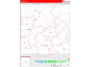 Jones County, IA <br /> Wall Map <br /> Zip Code <br /> Red Line Style 2024 Map