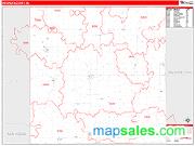 Keokuk County, IA <br /> Wall Map <br /> Zip Code <br /> Red Line Style 2024 Map