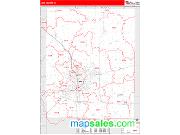 Linn County, IA <br /> Wall Map <br /> Zip Code <br /> Red Line Style 2024 Map