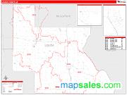 Louisa County, IA <br /> Wall Map <br /> Zip Code <br /> Red Line Style 2024 Map