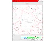 Marion County, IA <br /> Wall Map <br /> Zip Code <br /> Red Line Style 2024 Map