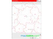 Palo Alto County, IA <br /> Wall Map <br /> Zip Code <br /> Red Line Style 2024 Map