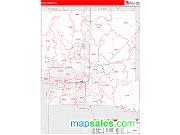 Polk County, IA <br /> Wall Map <br /> Zip Code <br /> Red Line Style 2024 Map