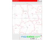 Poweshiek County, IA <br /> Wall Map <br /> Zip Code <br /> Red Line Style 2024 Map