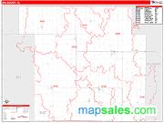 Sac County, IA <br /> Wall Map <br /> Zip Code <br /> Red Line Style 2024 Map