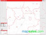 Taylor County, IA <br /> Wall Map <br /> Zip Code <br /> Red Line Style 2024 Map