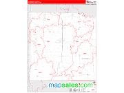 Warren County, IA <br /> Wall Map <br /> Zip Code <br /> Red Line Style 2024 Map