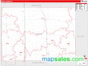 Worth County, IA <br /> Wall Map <br /> Zip Code <br /> Red Line Style 2024 Map