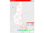 Somerset County, ME <br /> Wall Map <br /> Zip Code <br /> Red Line Style 2024 Map