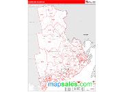 Washington County, ME <br /> Wall Map <br /> Zip Code <br /> Red Line Style 2024 Map