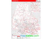 Baltimore County, MD <br /> Wall Map <br /> Zip Code <br /> Red Line Style 2024 Map