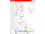 Calvert County, MD <br /> Wall Map <br /> Zip Code <br /> Red Line Style 2024 Map