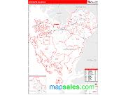 Dorchester County, MD <br /> Wall Map <br /> Zip Code <br /> Red Line Style 2024 Map