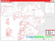 Somerset County, MD <br /> Wall Map <br /> Zip Code <br /> Red Line Style 2024 Map