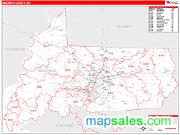 Wicomico County, MD <br /> Wall Map <br /> Zip Code <br /> Red Line Style 2024 Map