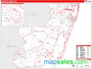 Worcester County, MD <br /> Wall Map <br /> Zip Code <br /> Red Line Style 2024 Map