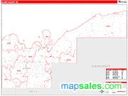 Alger County, MI <br /> Wall Map <br /> Zip Code <br /> Red Line Style 2024 Map