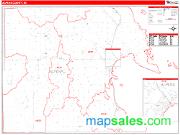 Alpena County, MI <br /> Wall Map <br /> Zip Code <br /> Red Line Style 2024 Map