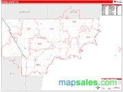 Arenac County, MI <br /> Wall Map <br /> Zip Code <br /> Red Line Style 2024 Map