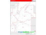 Baraga County, MI <br /> Wall Map <br /> Zip Code <br /> Red Line Style 2024 Map