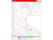 Bay County, MI <br /> Wall Map <br /> Zip Code <br /> Red Line Style 2024 Map