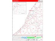 Berrien County, MI <br /> Wall Map <br /> Zip Code <br /> Red Line Style 2024 Map