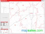 Branch County, MI <br /> Wall Map <br /> Zip Code <br /> Red Line Style 2024 Map