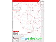 Emmet County, MI <br /> Wall Map <br /> Zip Code <br /> Red Line Style 2024 Map