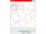 Ingham County, MI <br /> Wall Map <br /> Zip Code <br /> Red Line Style 2024 Map