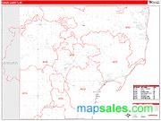 Iosco County, MI <br /> Wall Map <br /> Zip Code <br /> Red Line Style 2024 Map