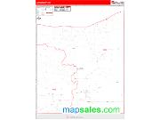 Luce County, MI <br /> Wall Map <br /> Zip Code <br /> Red Line Style 2024 Map