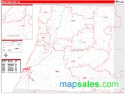 Manistee County, MI <br /> Wall Map <br /> Zip Code <br /> Red Line Style 2024 Map